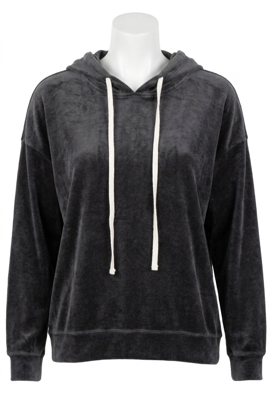 NEW SEW IN LOVE cross front slouchy hoodie in black